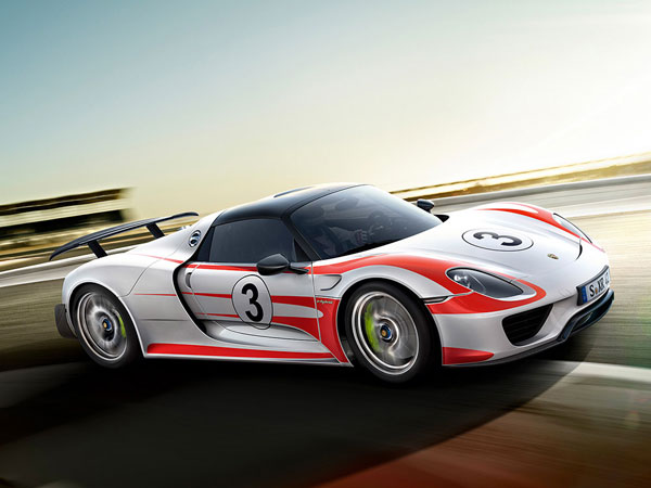 Hybrid convertible sports car Porsche 918 Spyder